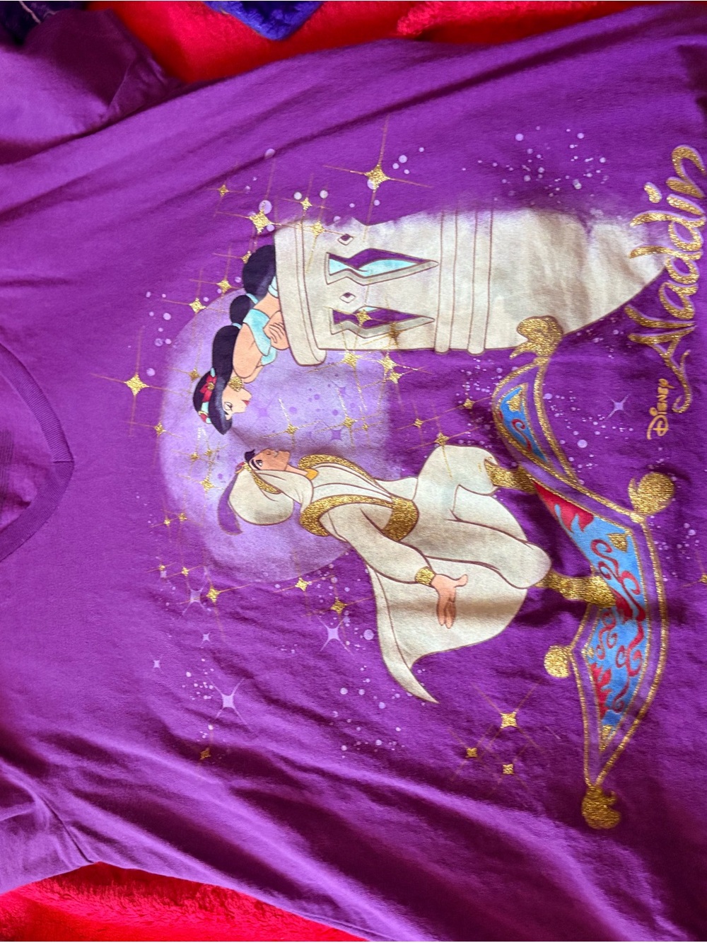 Disney Purple Aladdin & Jasmine Graphic Tee